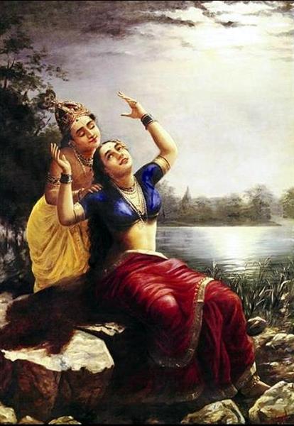 Radha and Madhav, 1890 - Raja Ravi Varma