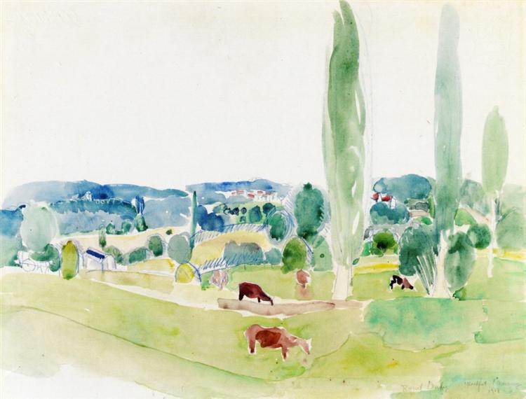 Landscape of Montfort l Amaury, 1918 - 劳尔·杜飞