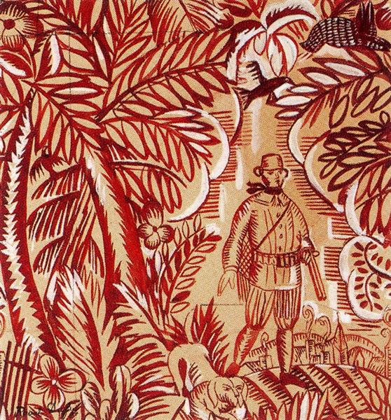 The Hunt (Design for fabric), c.1919 - Рауль Дюфи