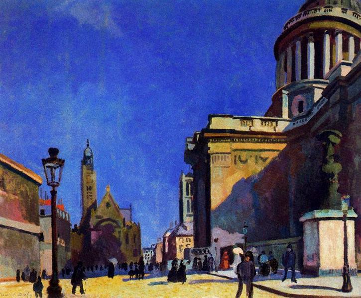 The Pantheon and St. Etienne-du-Mont, c.1904 - Рауль Дюфи