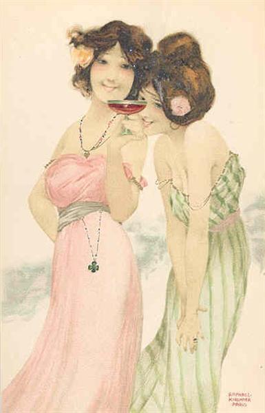 Girls with good luck charms - Raphael Kirchner