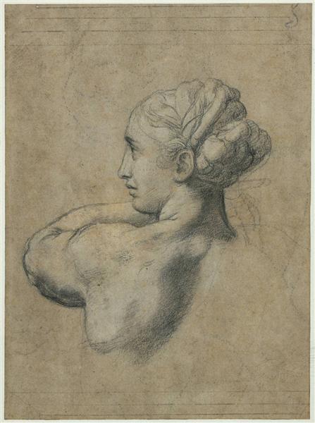 Head of a Woman, c.1517 - 1520 - Рафаель Санті