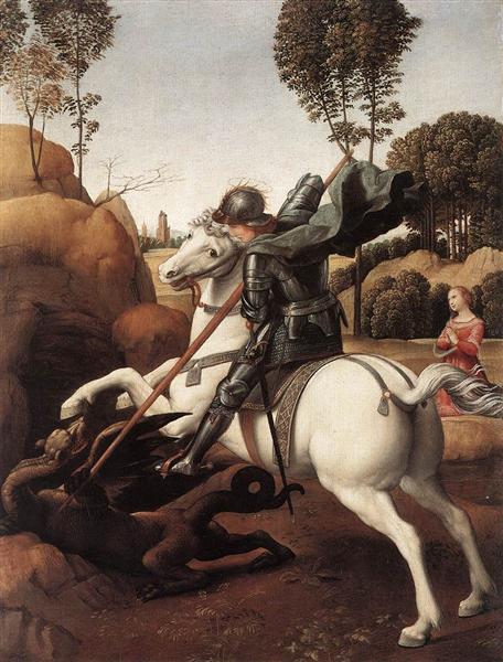 San Jorge y el dragón, 1505 - 1506 - Rafael Sanzio