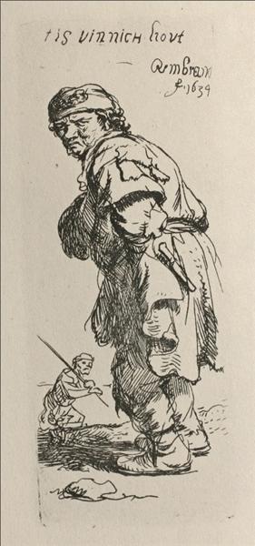 A Beggar and a Companion Piece, Turned to the Left, 1634 - Rembrandt van Rijn
