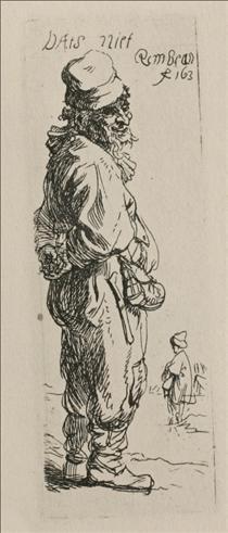 A Beggar and a Companion Piece, Turned to the Right - Rembrandt