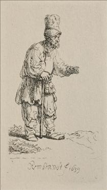 A Jew with the High Cap - Rembrandt