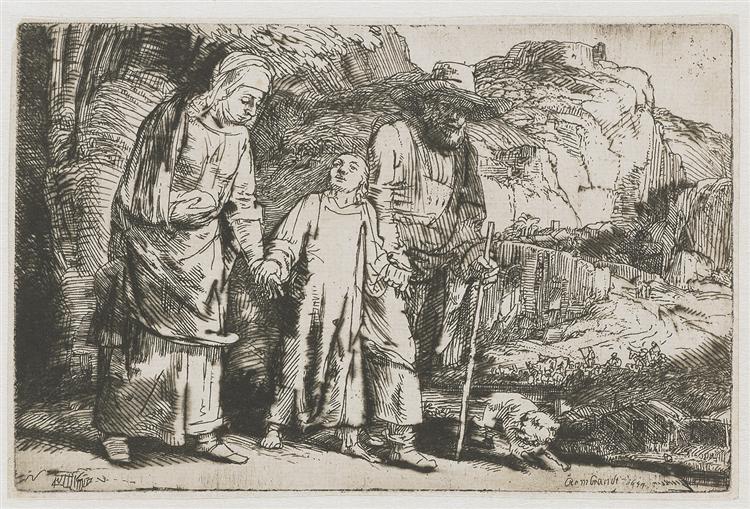 Christ returning from the Temple with his parents, 1654 - Rembrandt van Rijn