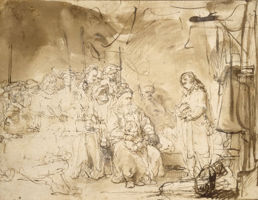 Joseph Recounting His Dreams, c.1640 - Рембрандт