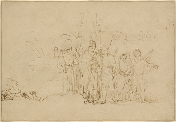 Lot and His Family Leaving Sodom, 1652 - 1655 - Rembrandt van Rijn