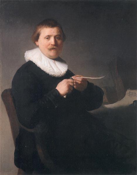 Man Sharpening a Quill, 1632 - 林布蘭