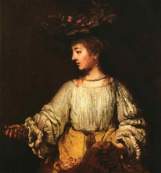 Portrait of Hendrickje Stofells as Flora, 1659 - Rembrandt