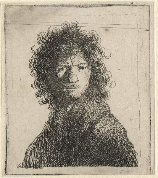 Self-portrait frowning Bust, 1630 - Rembrandt