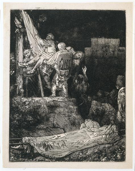 The descent from the cross by torchlight, 1654 - Рембрандт