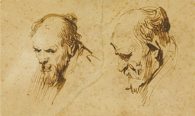 Two Studies of the Head of an Old Man, 1626 - Рембрандт