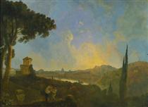 A View of the Tiber with Rome in the Distance - Richard Wilson