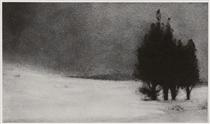 Three Trees in a Snowy Landscape - Robert Demachy