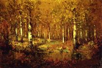 Autumn Birches, Central Park - Robert Julian Onderdonk