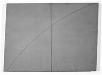 A Curved Line Within Two Distorted Rectangles - Robert Mangold