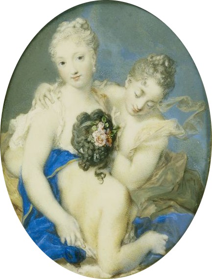Portrait of Françoise Marie de Bourbon, Duchess of Orléans and wife of the Regent of France, as Amphitrite - Розальба Каррьера