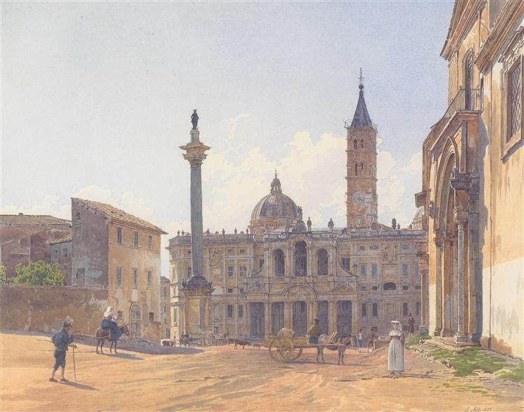The Basilica of Santa Maria Maggiore in Rome, 1837 - Рудольф фон Альт