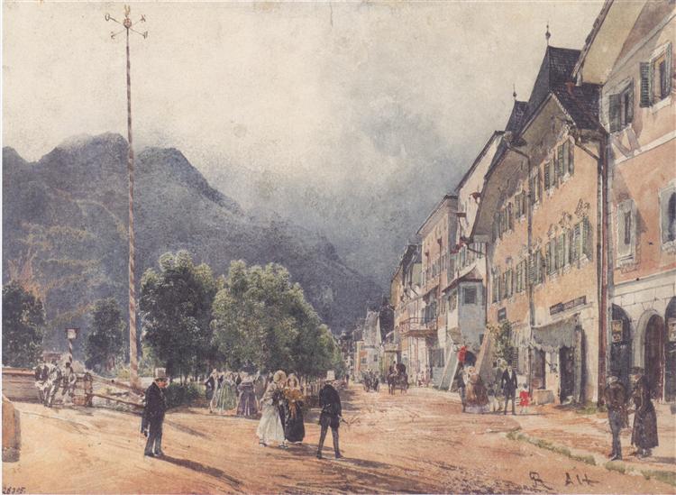 The Esplanade in Ischl, c.1840 - Рудольф фон Альт
