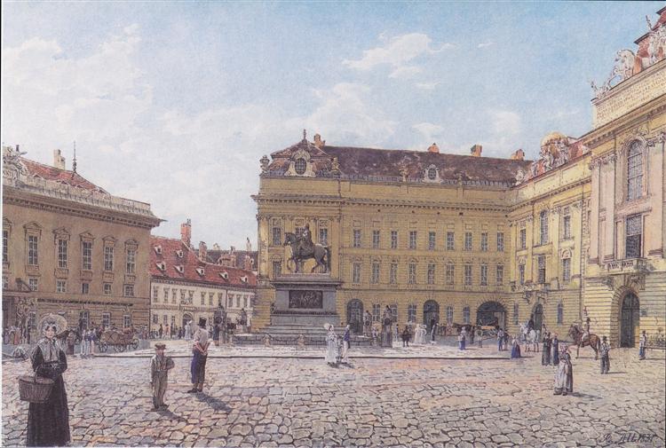 The Josef square in Vienna, 1831 - Рудольф фон Альт