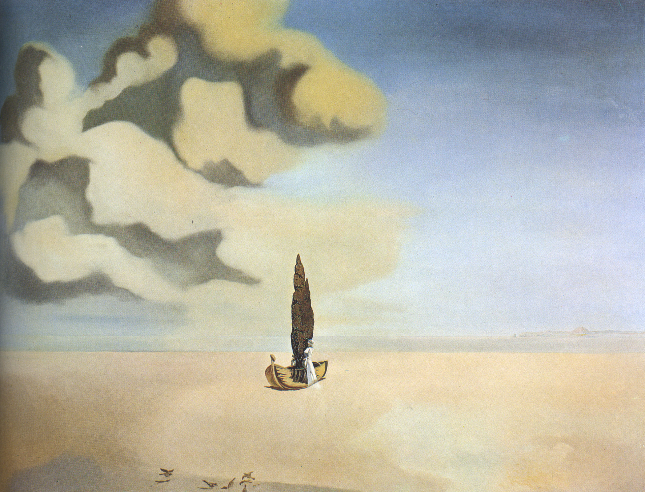 Figure and Drapery in a Landscape, c.1934 - Salvador Dali - WikiArt.org