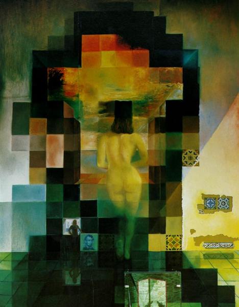 Gala Contemplating the Mediterranean Sea Which at Twenty Meters Becomes the Portrait of Abraham Lincoln - Homage to Rothko (first version), c.1974 - c.1975 - Salvador Dali