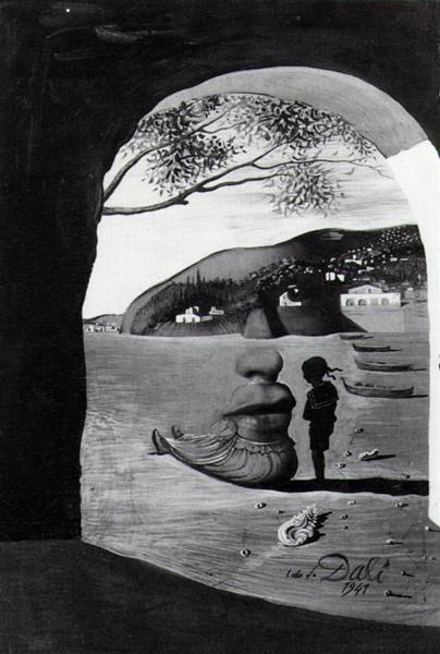 Mysterious Mouth Appearing in the Back of My Nurse, 1941 - Salvador Dali