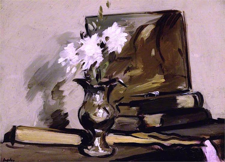 Flowers in a Silver Jug - Samuel Peploe