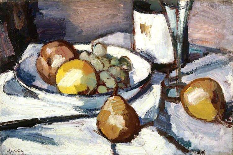 Still Life with Pears and Grapes - Samuel Peploe