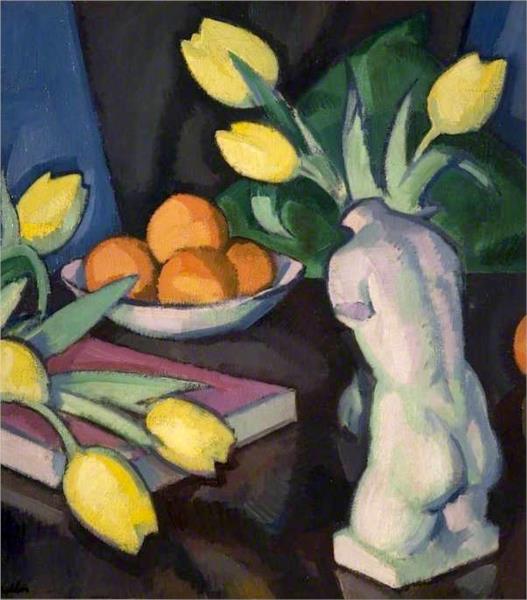 Yellow Tulips and Statuette, 1927 - Samuel Peploe
