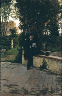 Mr.Quer in the Garden - Santiago Rusinol