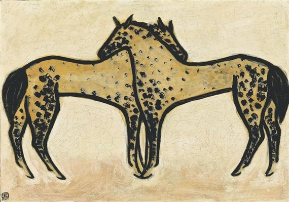 Two Spotted Horses, 1950 - 常玉