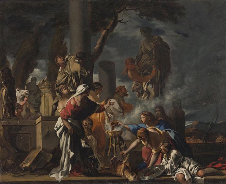 King Solomon Sacrificing to the Idols - Sébastien Bourdon