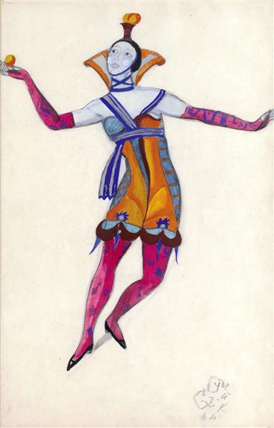 Costume design for "Venetian madmen" - Colombina, 1915 - Сергій Судєйкін