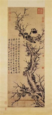 Two Crows in a Tree - 沈周
