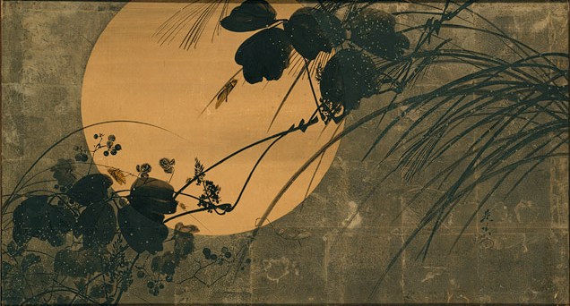 Autumn Grasses in Moonlight, 1872 - Шибата Зешин