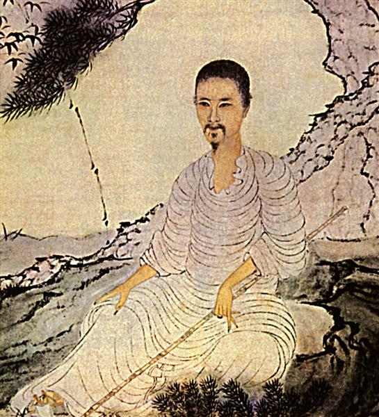 Self-portrait, along with a pin and a bamboo, 1674 - 石濤