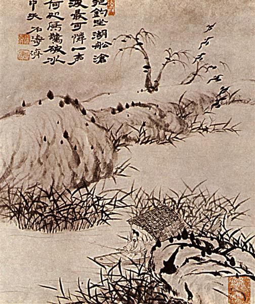 The Solitaire has fishing, 1656 - 1707 - Shi Tao