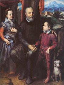 Family Portrait, Minerva, Amilcare and Asdrubale Anguissola - Софонисба Ангиссола