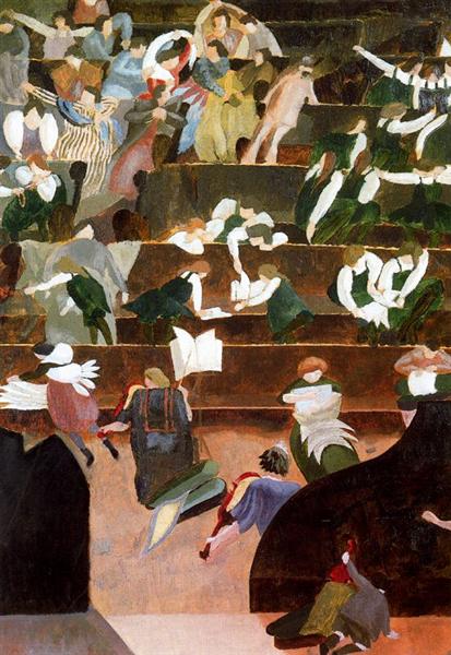 A Music Lesson At Bedales, 1921 - Stanley Spencer