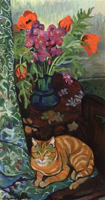 Bouquet and a Cat - Suzanne Valadon