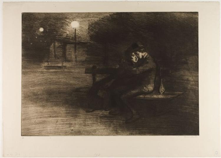Amoureux Sur Un Banc, 1902 - Théophile-Alexandre Steinlen