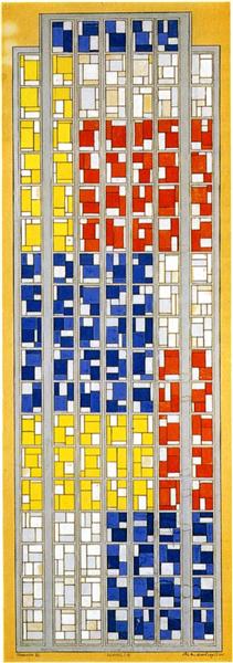 Design for Stained Glass Composition XIII, 1924 - 特奥·凡·杜斯伯格