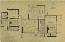 Double studio apartment design, plans and axonometry - Theo van Doesburg