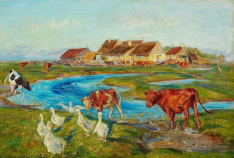 Homeward at milking-time. Evening. Saltholm, 1897 - Теодор Филипсен