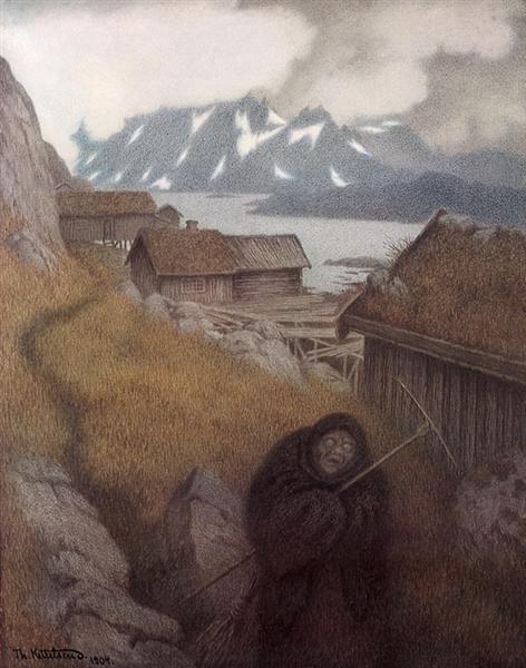 She Is Making Her Way Through the Country, 1900 - Theodor Kittelsen