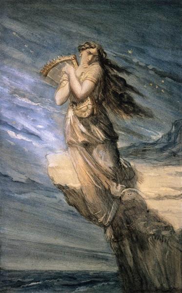 Sappho Leaping into the Sea from the Leucadian Promontory, 1840 - Теодор Шасеріо