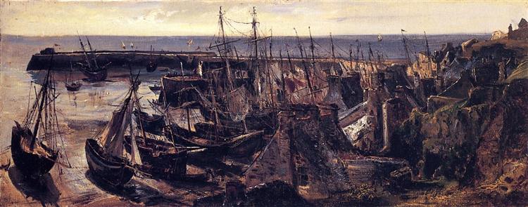 The Jetty at the Port of Granville, c.1833 - Теодор Руссо